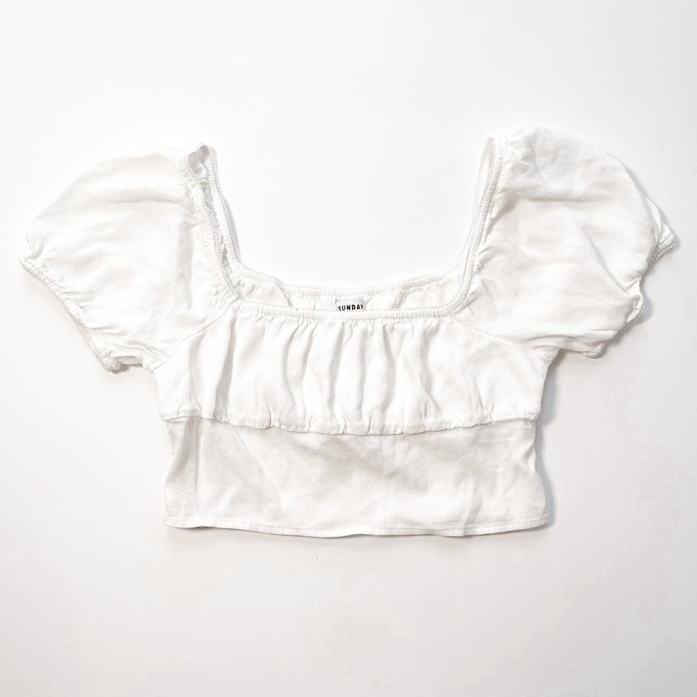 SUNDAY Best Puff Sleeve Crop Blouse